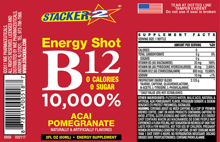 B12 10,000% Energy Shots Case of 48 Shots