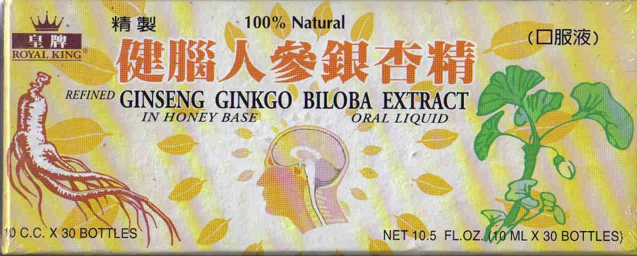 Royal King – Ginseng Ginkgo Biloba Extract Oral 0.35 Fl Oz (Pack of 30)