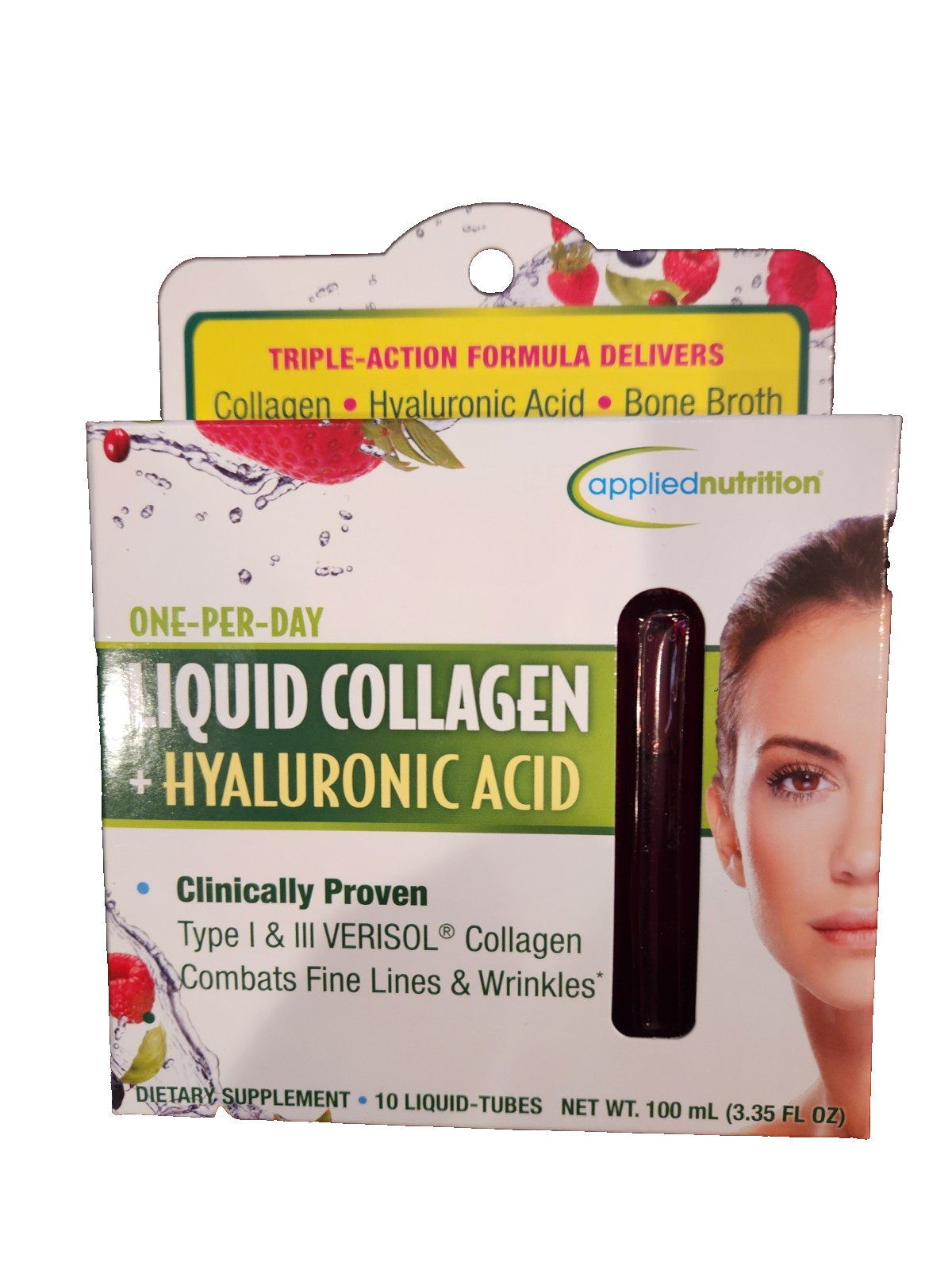 Applied Nutrition LiquidCollagen+Hyaluronic Acid+BoneBroth. Berry Flavored 10vl