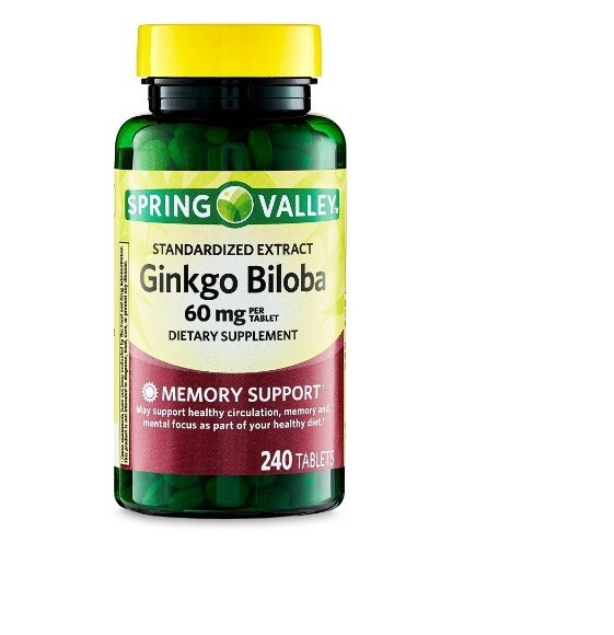 Spring Valley Standardized Extract Ginkgo Biloba Tablets 60 mg 240 Count