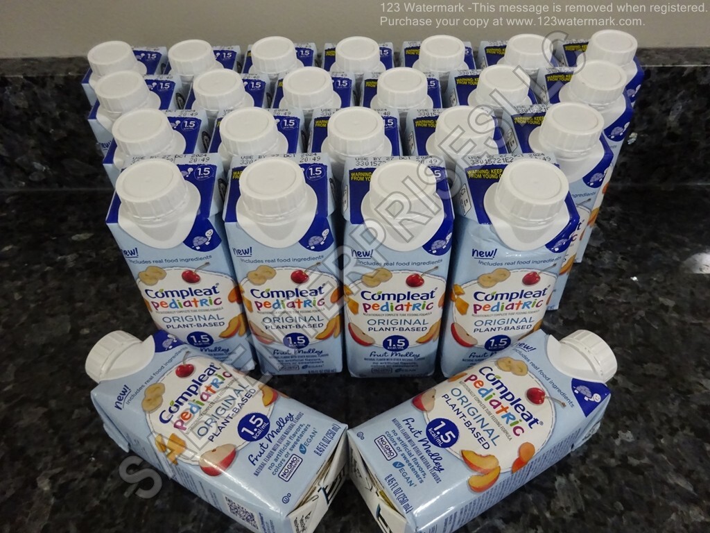 24 Nestle Compleat Pediatric Original FRUIT MEDLEY tube feeding 8.45 FL oz.