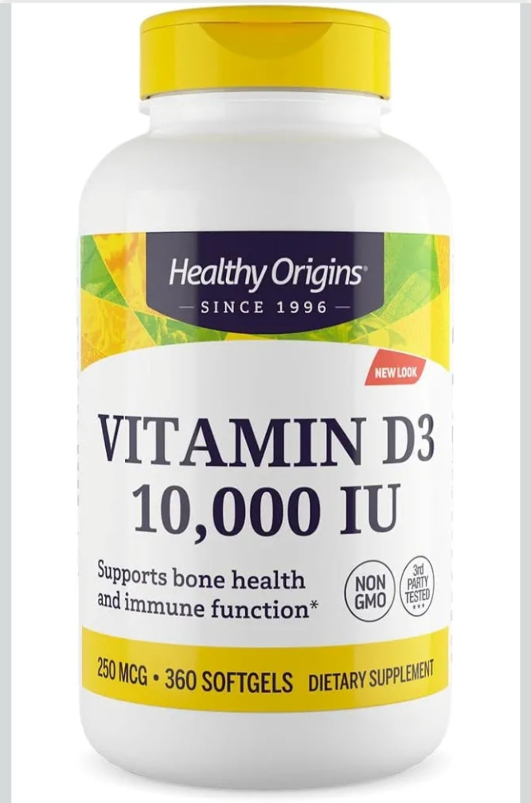Healthy Origins Vitamin D3 10,000 IU (250 mcg), 360 Liquid Softgels – High…