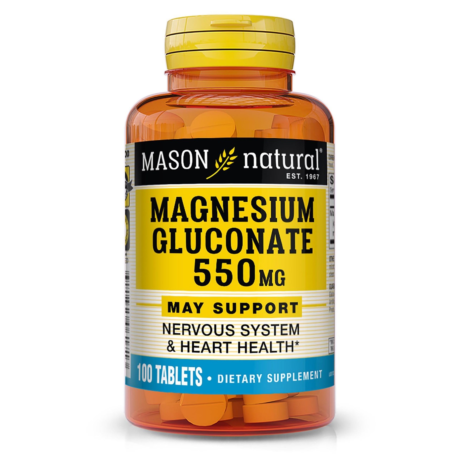 Magnesium Gluconate 550 mg, Heart Support, 100 Day Supply