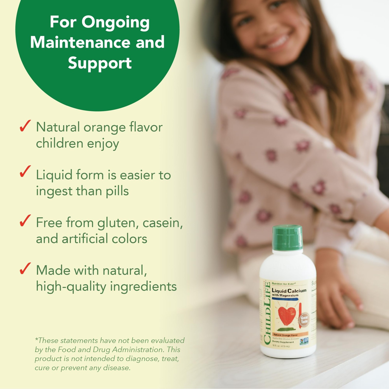 CHILDLIFE ESSENTIALS Liquid Calcium Supplement for Kids – Baby Calcium with M…