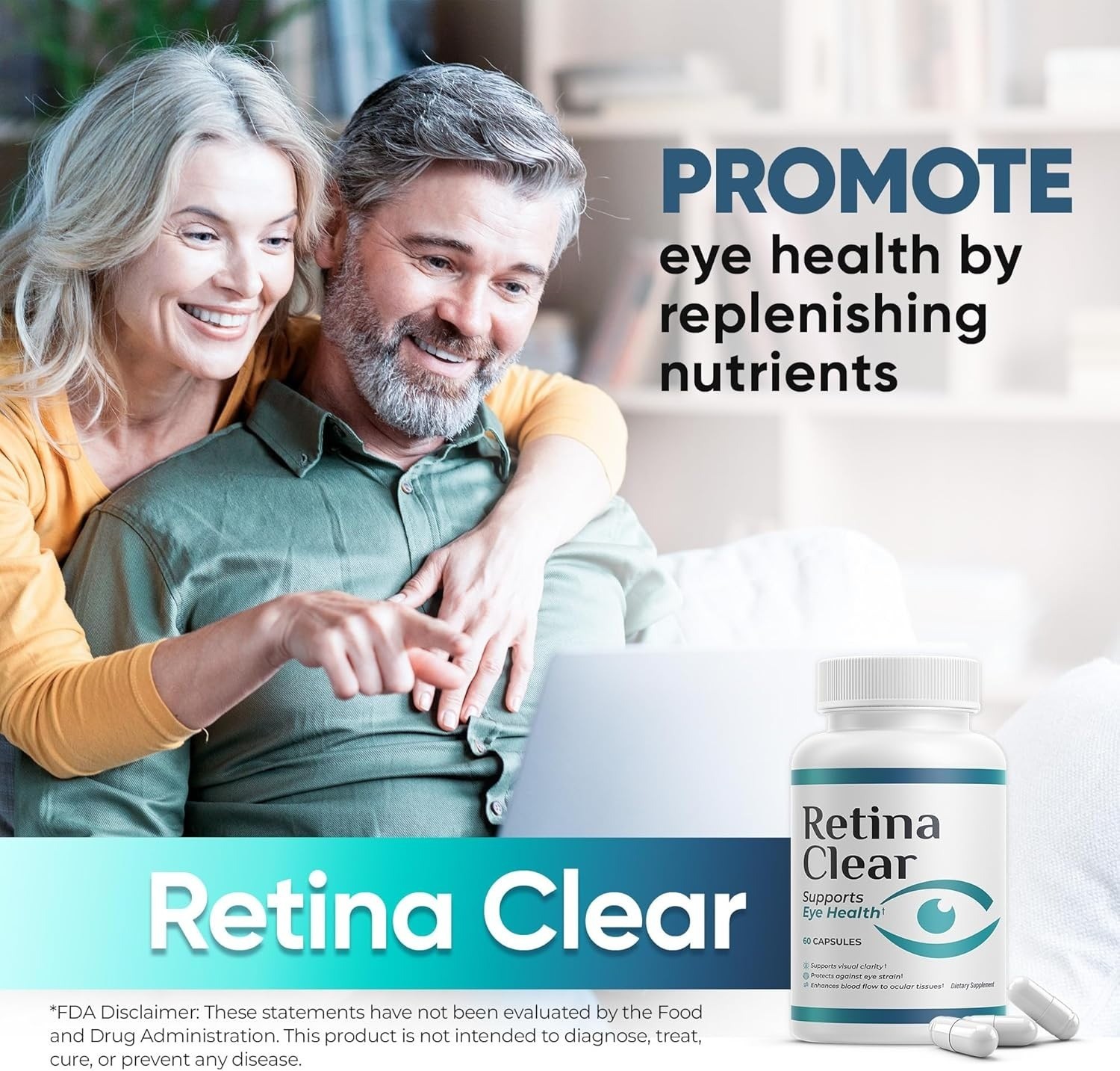 Retina Clear Capsules, RetinaClear Eye Health Support Fatigue Relief 60 Caps