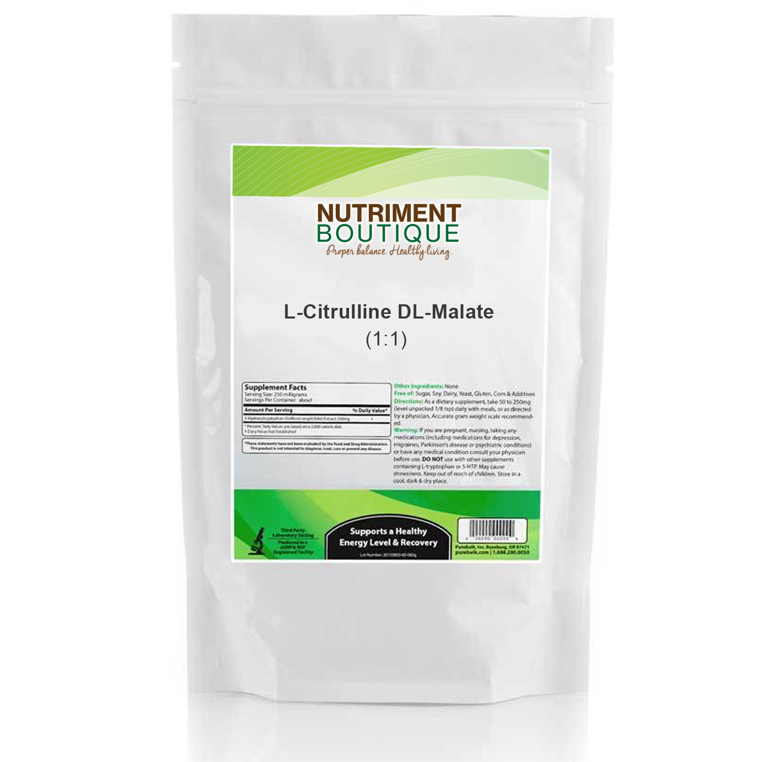 L-Citrulline Malate 1000mg Bulk 100 servings 100gram Bag
