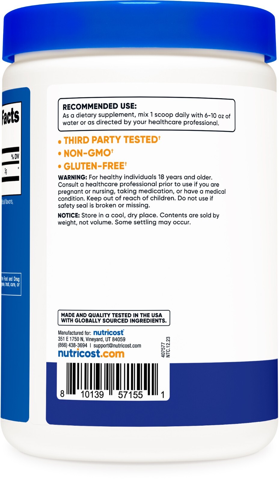 Nutricost D-Aspartic Acid 300G (Blue Raspberry)