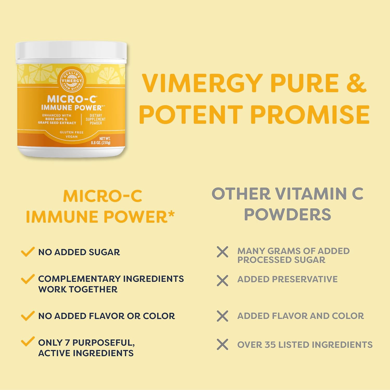 Vimergy Micro-C Immune Power Vitamin C Powder 2000mg 250g 69 Servings