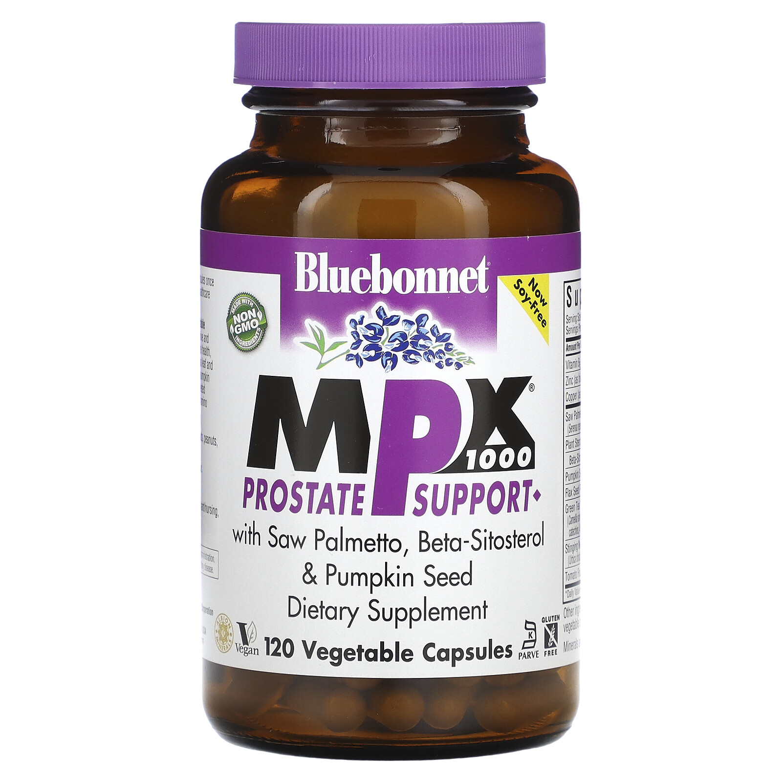 Bluebonnet Nutrition MPX 1000 Prostate Support 120 Vcaps Egg-Free, Fish Free,