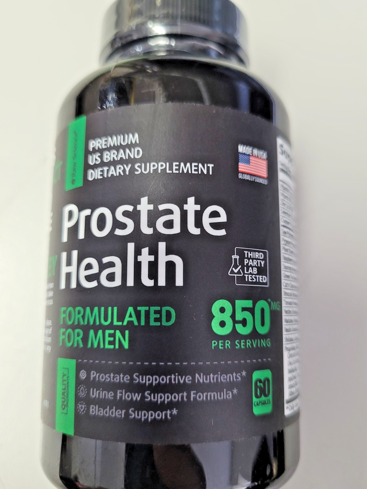 Raw Science Prostate Health 850mg 60 Capsules Saw Palmetto Exp 03/2027
