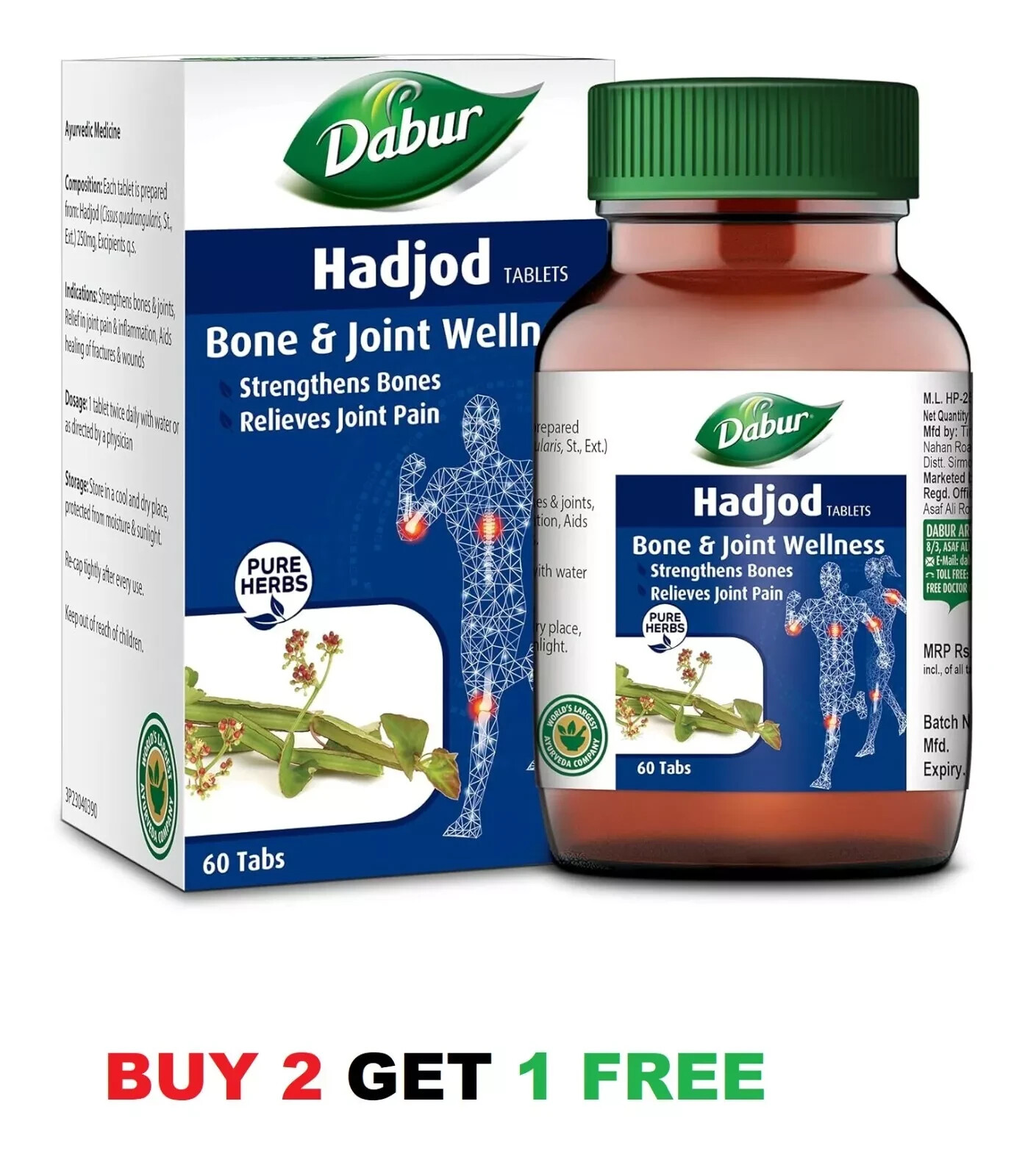 Dabur 60 tablets | Supports Bone & Joint Health Free Ship Buy 2 Get 1 Free
