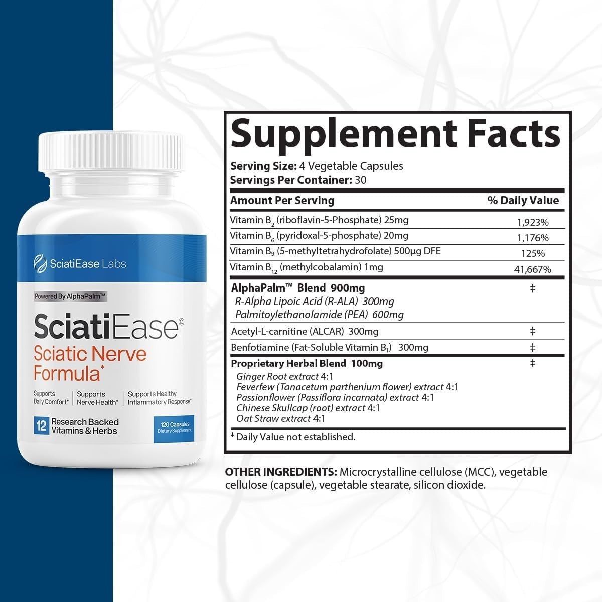 3 Pack SciatiEase Labs Sciati Ease Sciatic Nerve Formula 120 Cap NEW ! Exp 2027