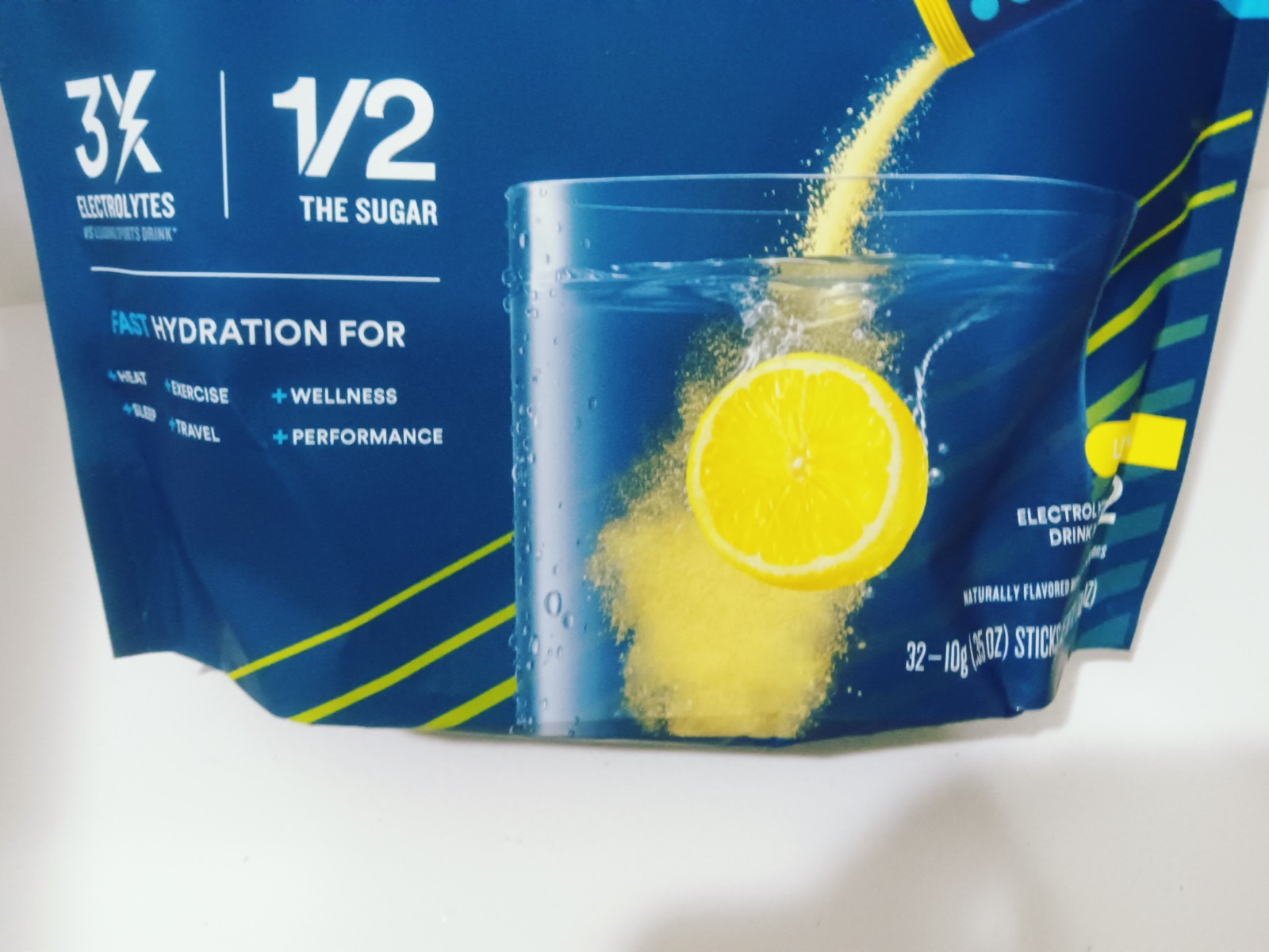 DripDrop Hydration Packets – Lemon – Single Serve Electrolytes 32 Count