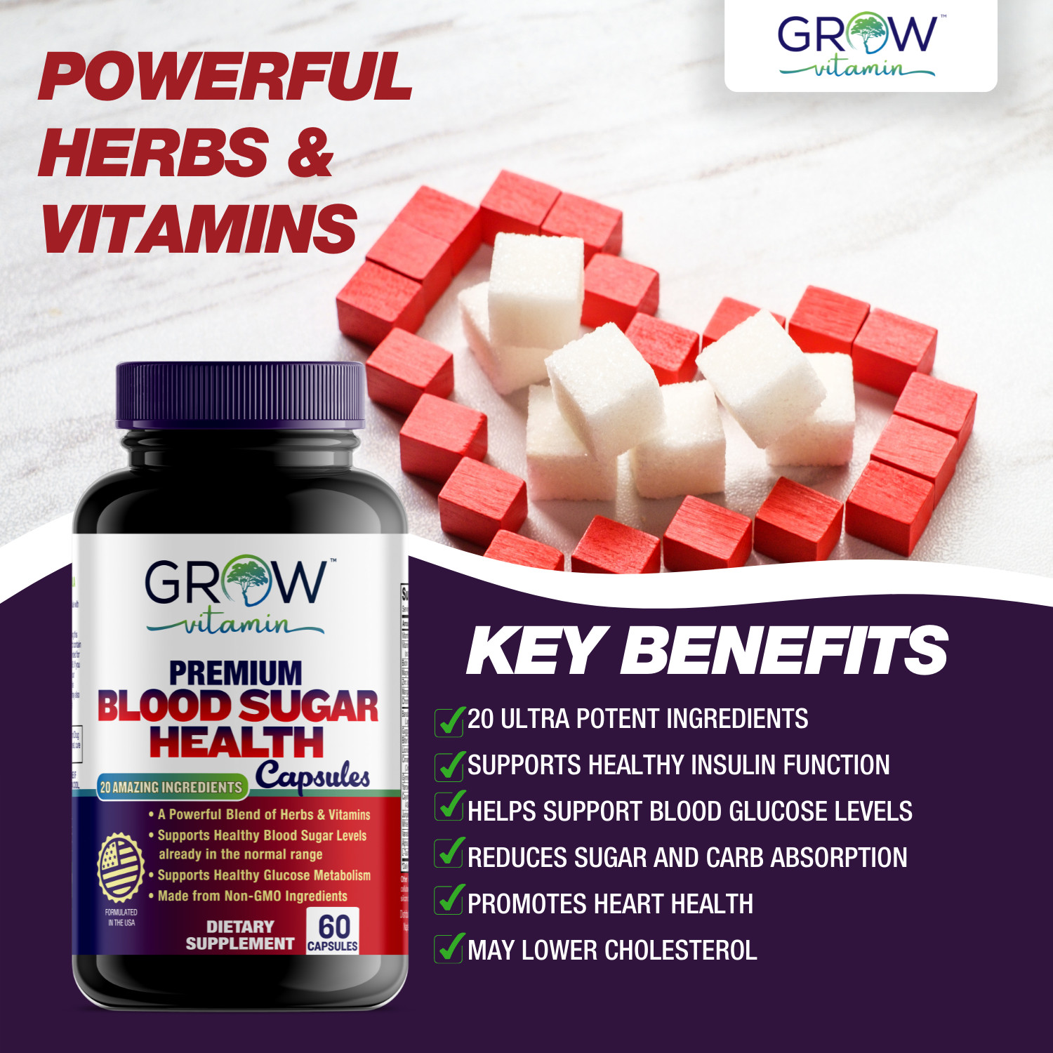 Glucocil Blood Sugar Health Optimizer, healthy blood sugar support, 60 Capsules