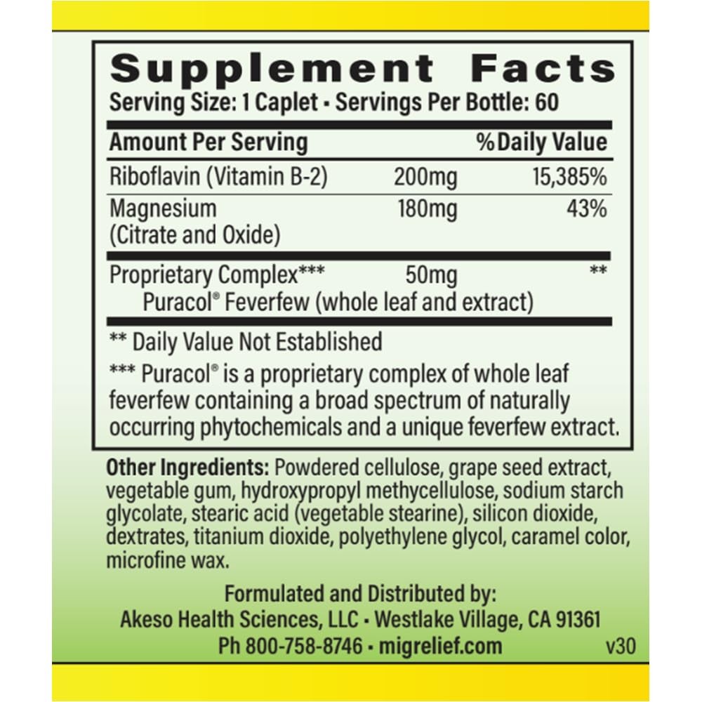 MigreLief Original Triple Therapy with Puracol – Nutritional Support for Migrain