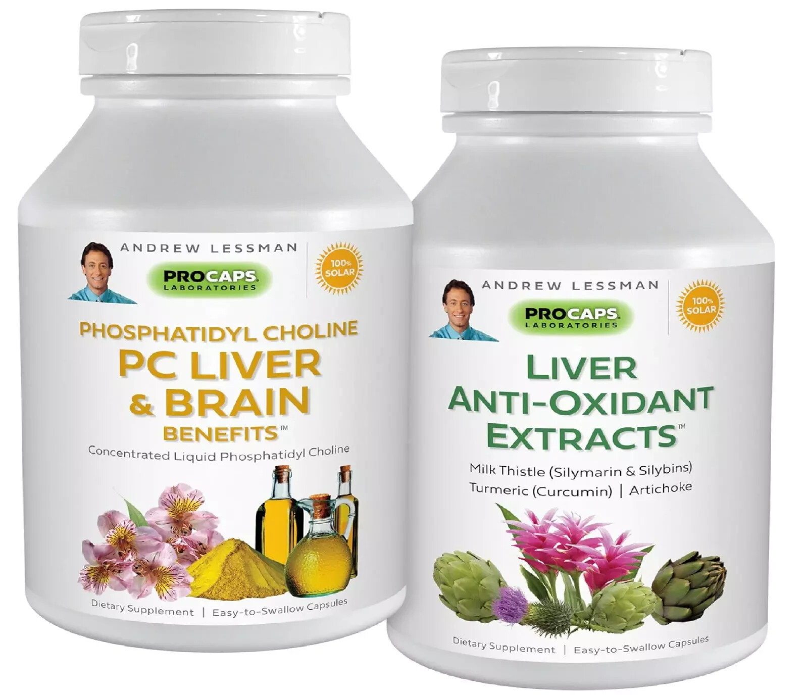 PC Liver & Brain Benefits + Liver Anti-Oxidant Extracts Kit: 90 Capsules(60Sg+30