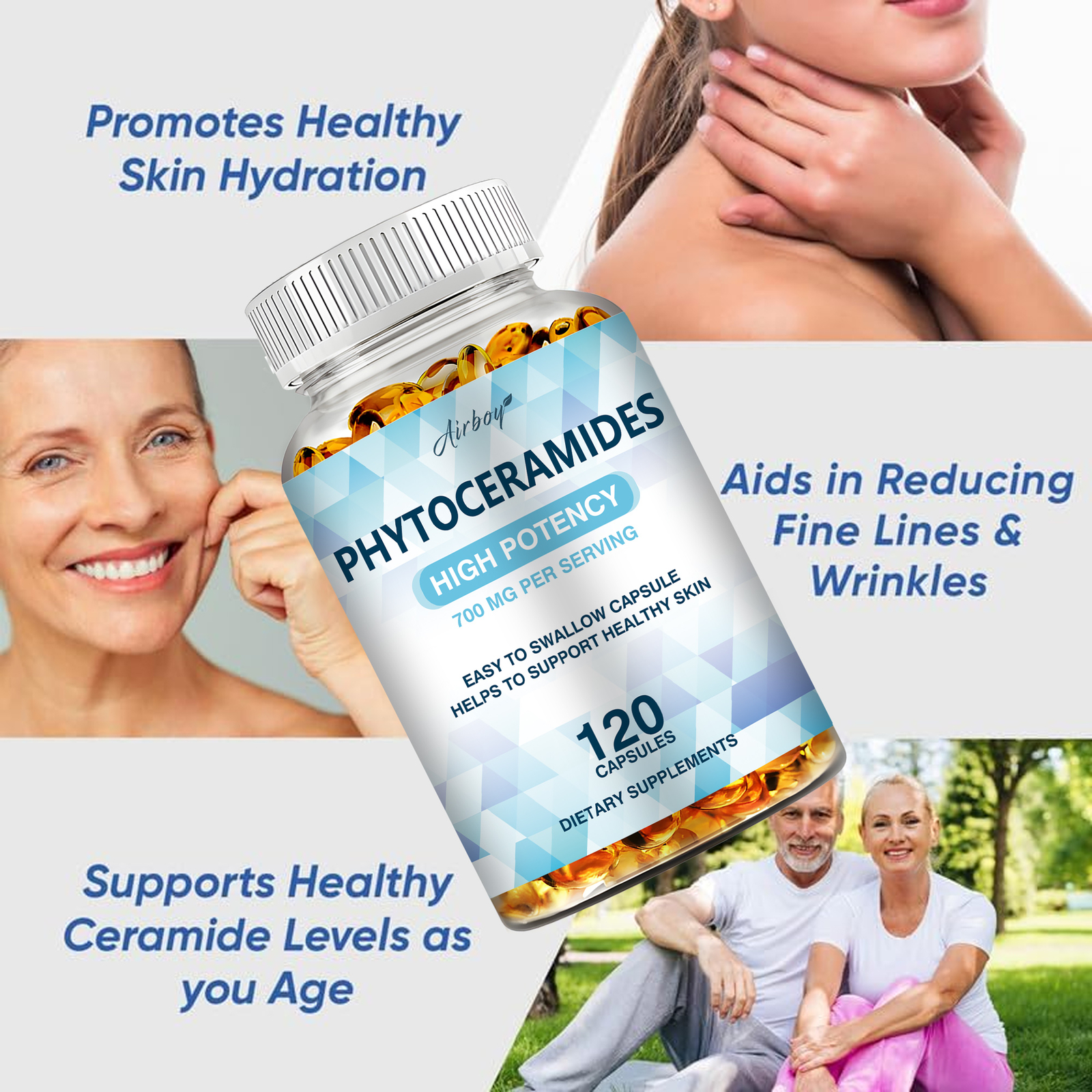 Phytoceramides Capsules – Anti-Aging and Wrinkle Remover, for Rough and Dry Skin