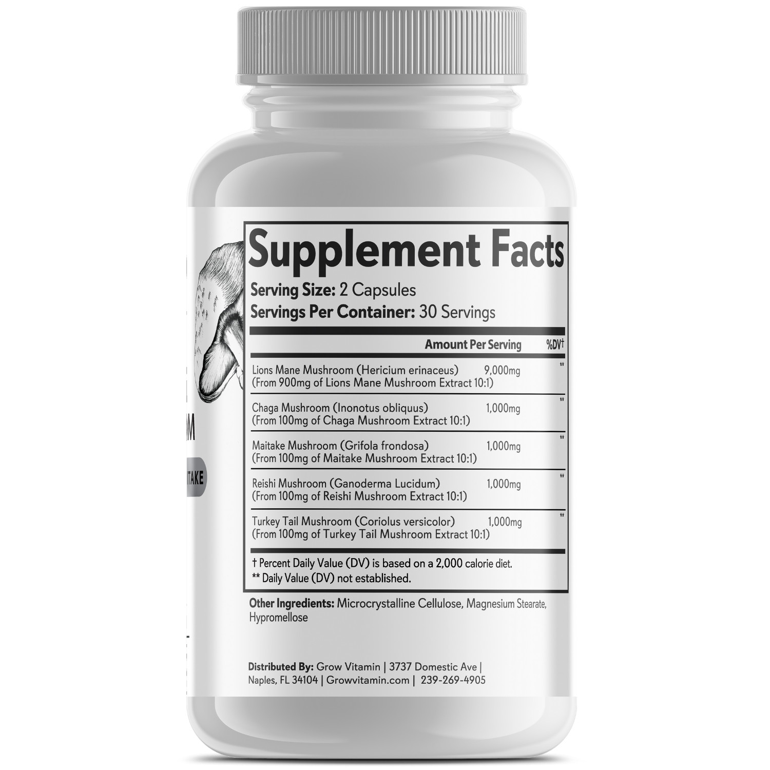 FreshCap Ultimate Mushroom Complex Powder – Mushroom Extract powder 60 capsules