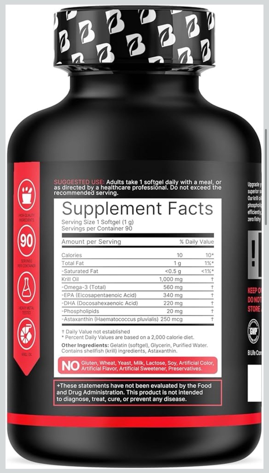 Antarctic Krill Oil High-Absorption Phospholipid Omega 3 EPA, DHA & Astaxanthin