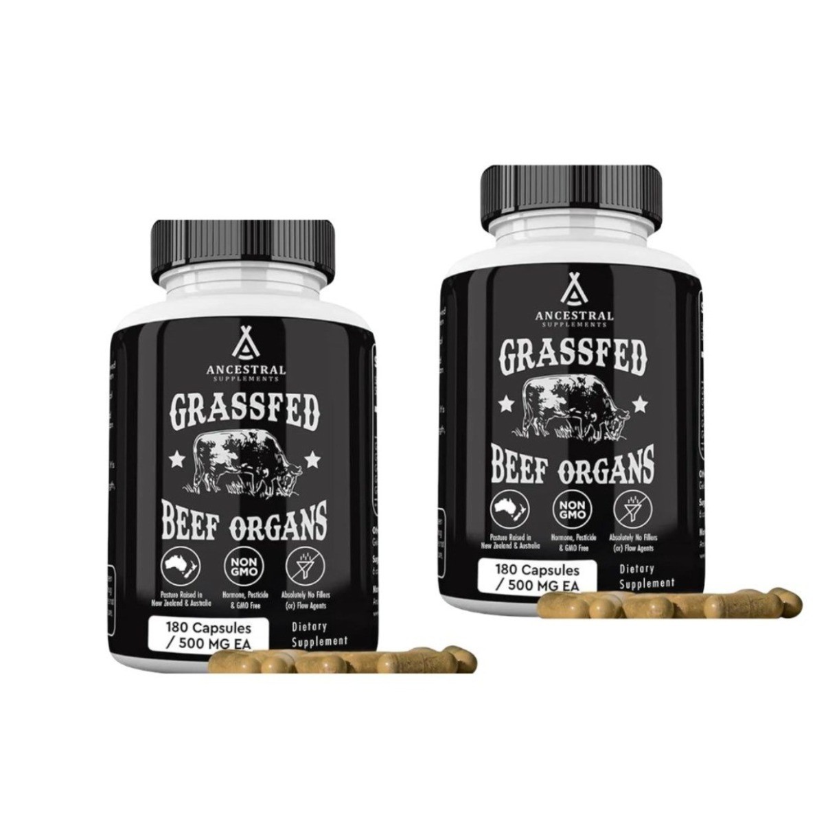 Ancestral Supplements Grass Fed Beef Organs nature New 180 Capsules