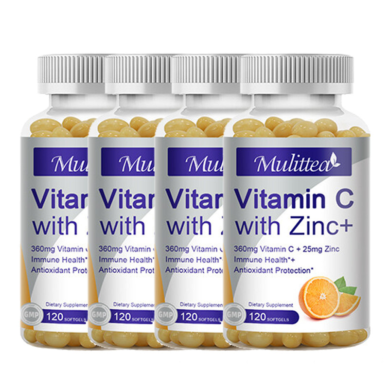 Vitamin C with Zinc 120 Capsules Antioxidant Supplements for Immune Support