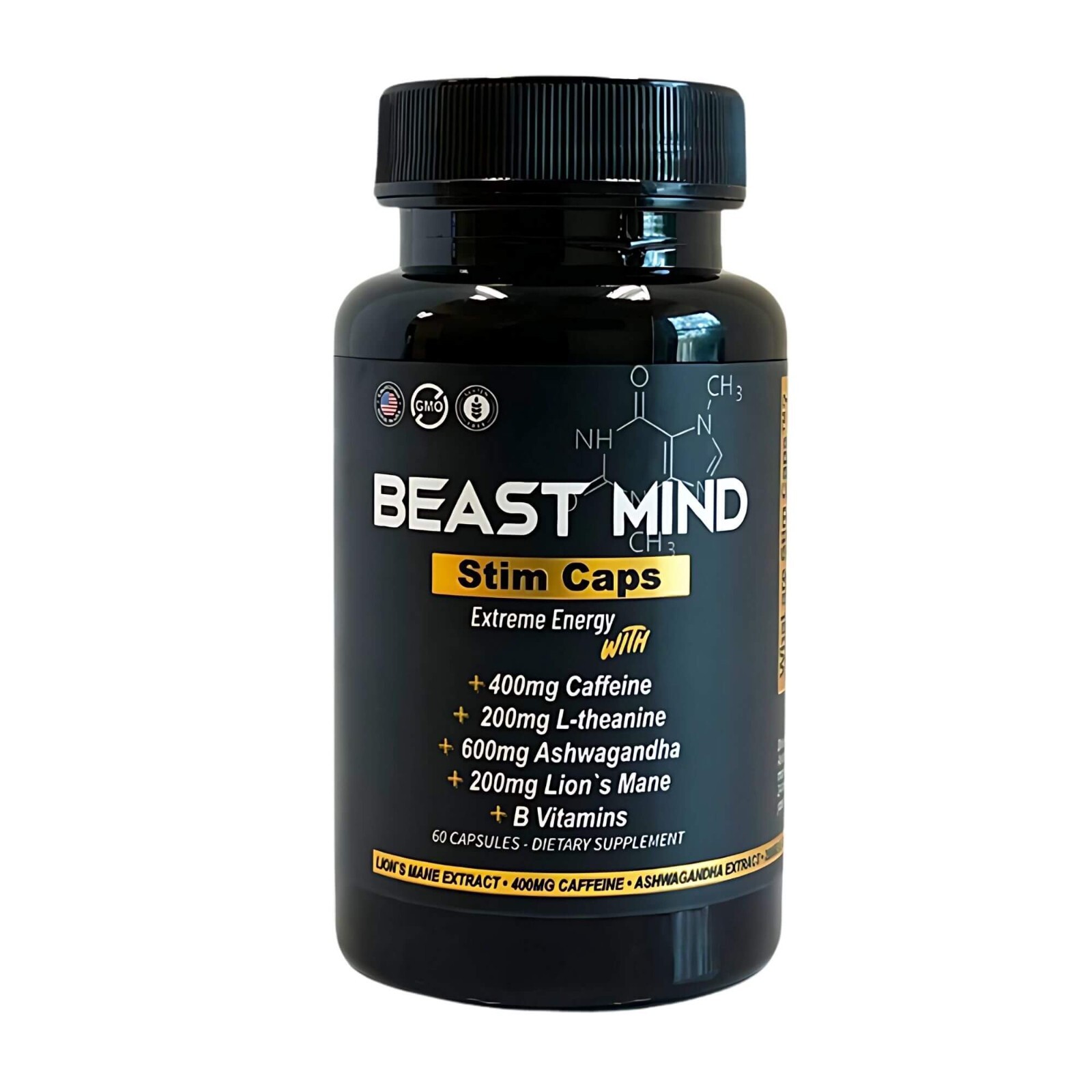 Extreme Energy Pills | 400mg Caffeine | 600mg Ashwagandha | 200mg Lions Mane