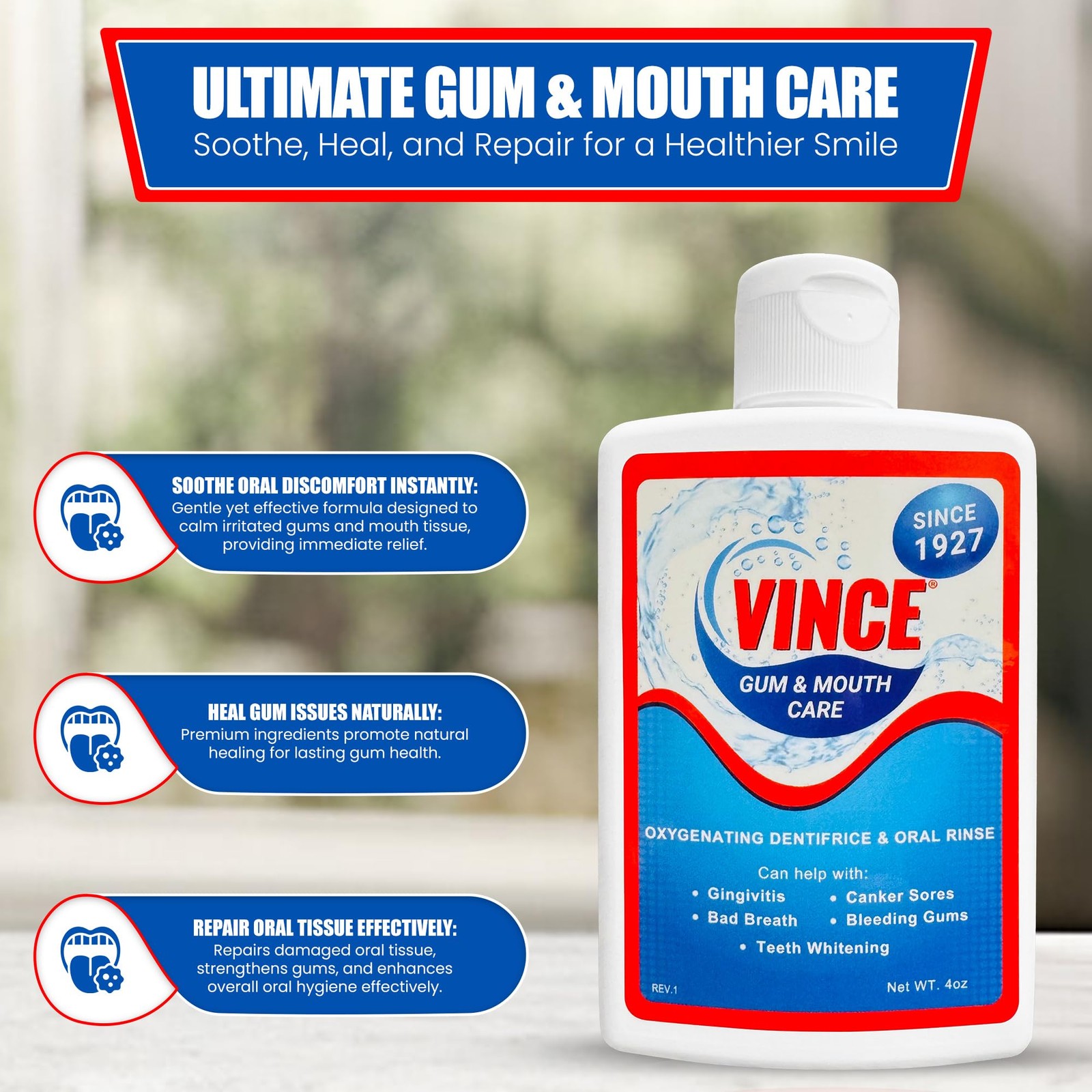 Vince Gum & Mouth Toothpaste Powder – Dentifrice & 4 Ounce (Pack of 1)