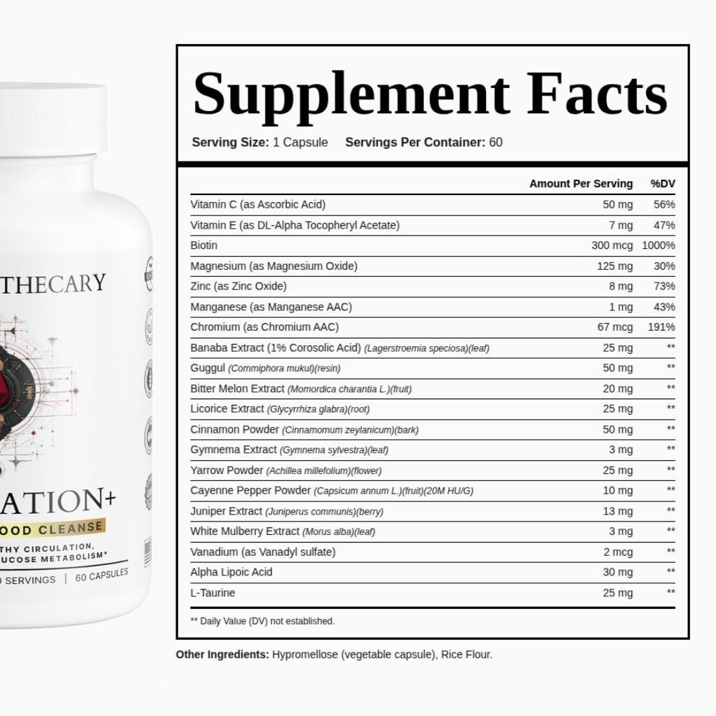 Circulation+ Advanced Formula Botanical Herbal Complex with Cayenne Ginger …