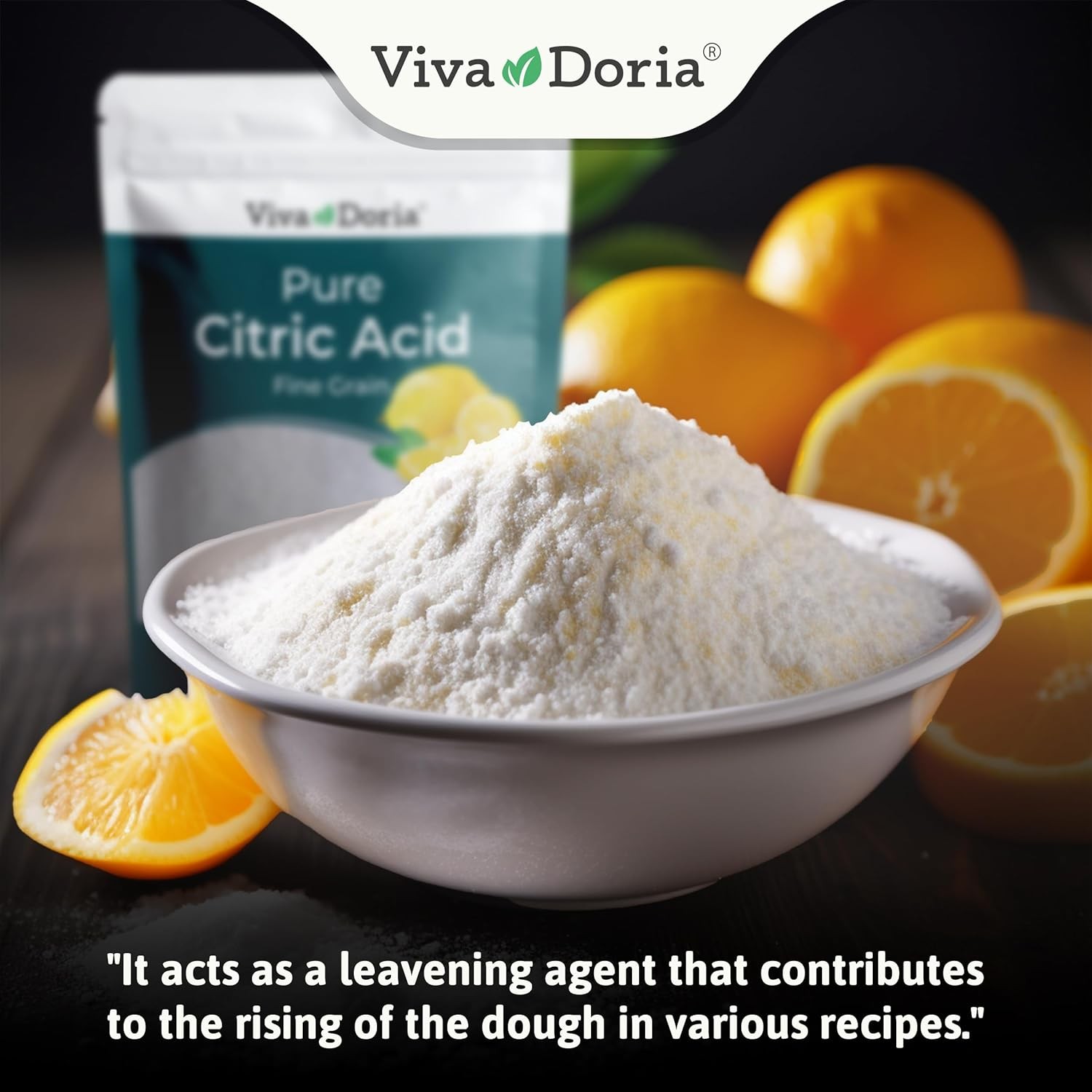 Viva Doria 100% Pure Citric Acid, Food Grade, Fine Grain, 12 oz (340 g)