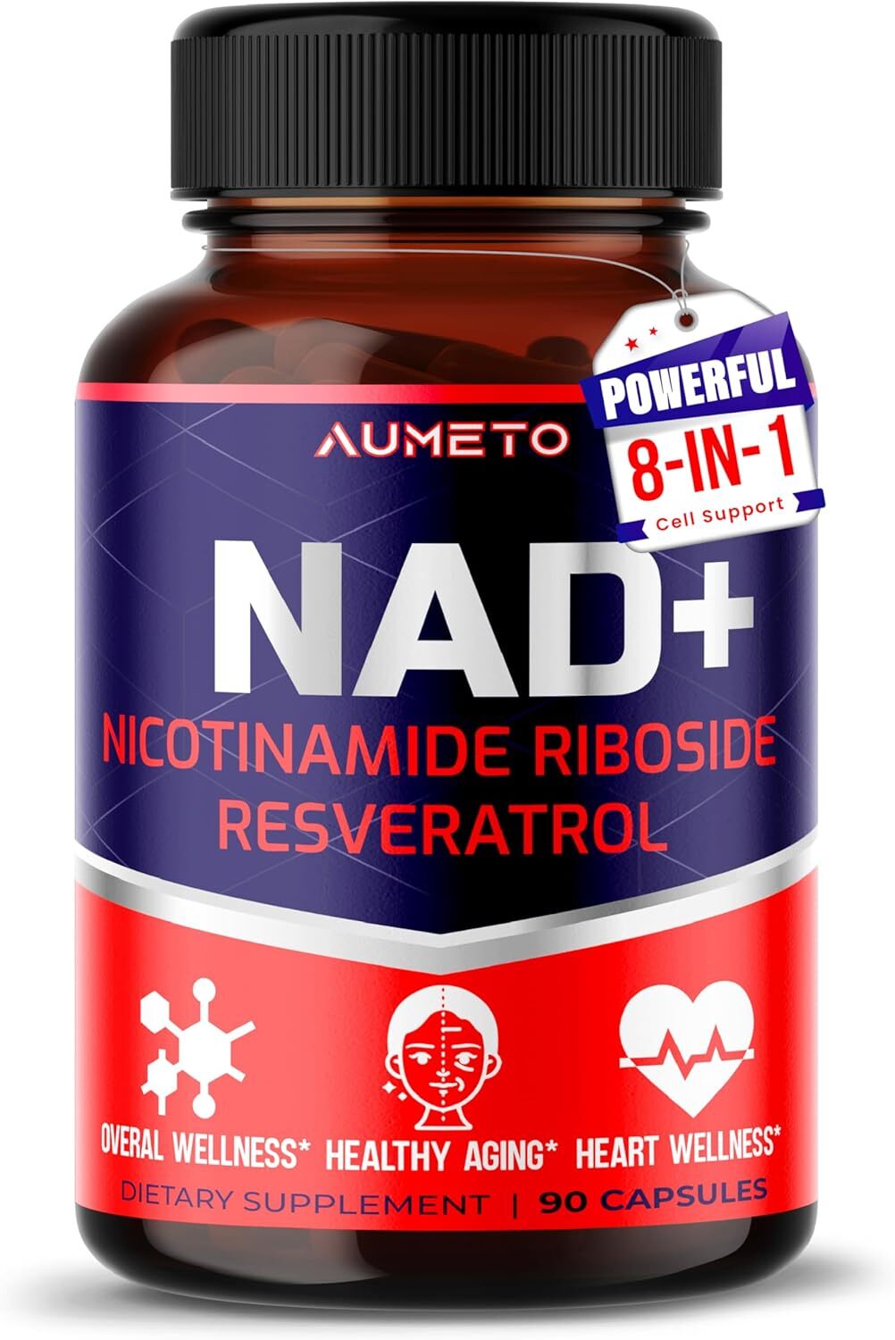 NAD+ Supplement with Nicotinamide Riboside NR – (90 Count (Pack of 1)