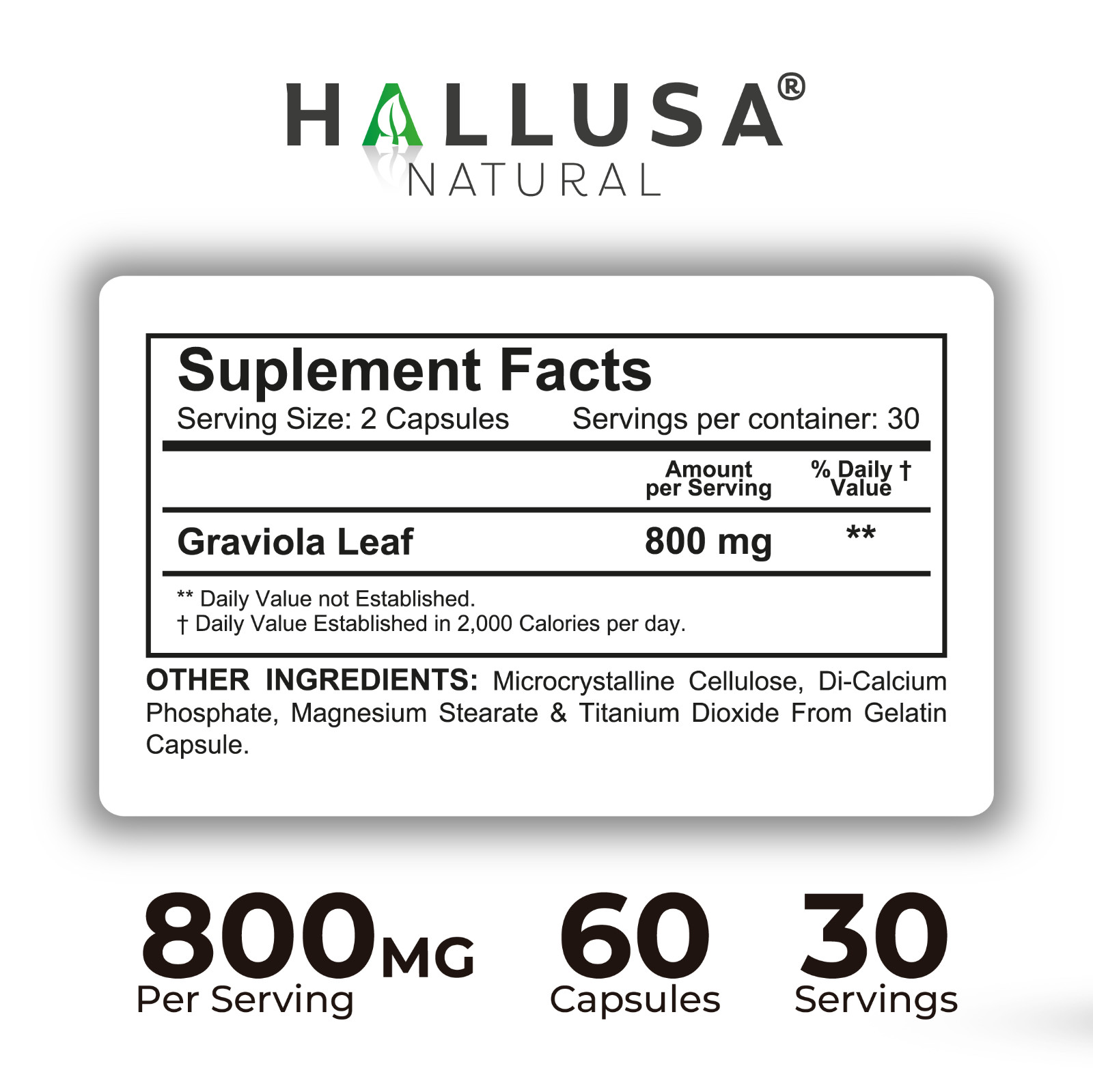 GRAVIOLA Soursop – Immune Support & Antioxidant – Cellular Health – 60 Caps