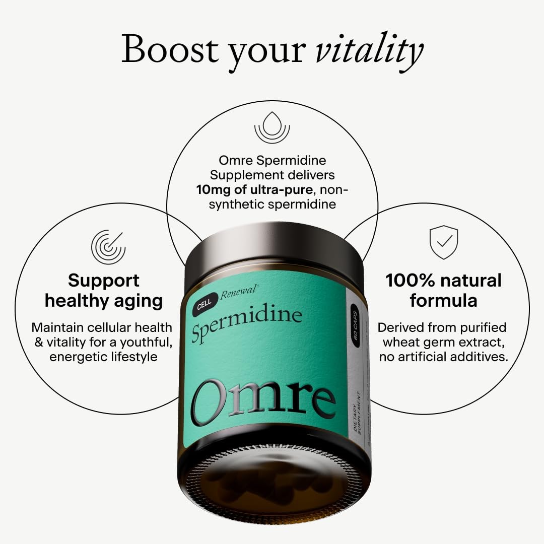 Omre Spermidine Supplement 10Mg Of Non-Synthetic Spermidine – 3Rd-Party Tested