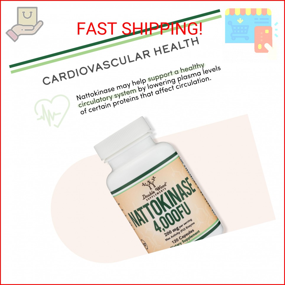 Nattokinase Supplement 4,000 FU Servings, 120 Capsules (Derived from Japanese Na