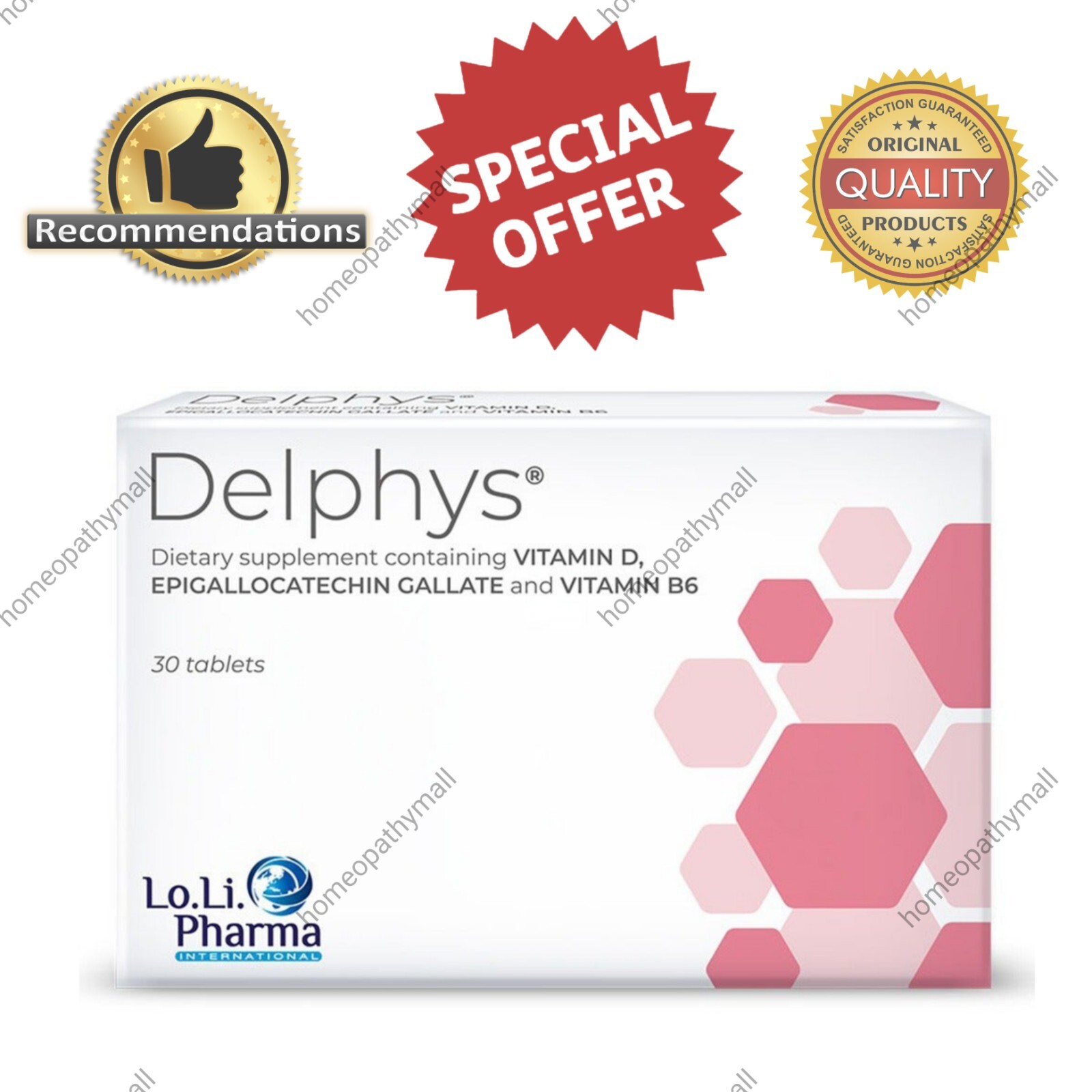 Delphys 30 Tablets with Vitamin D, B6, and EGCG Support for Overall Well-being
