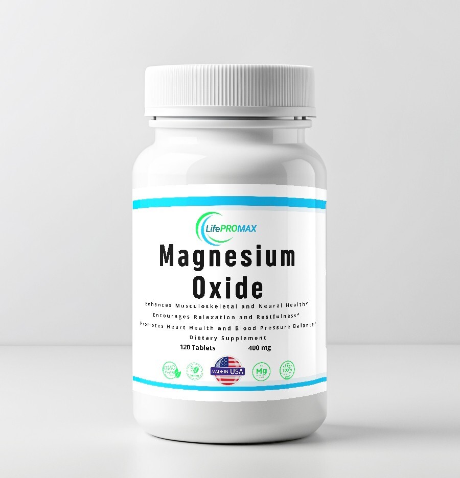 Magnesium 400mg 120 tablets Supplement – Magnesium Oxide for Immune Support