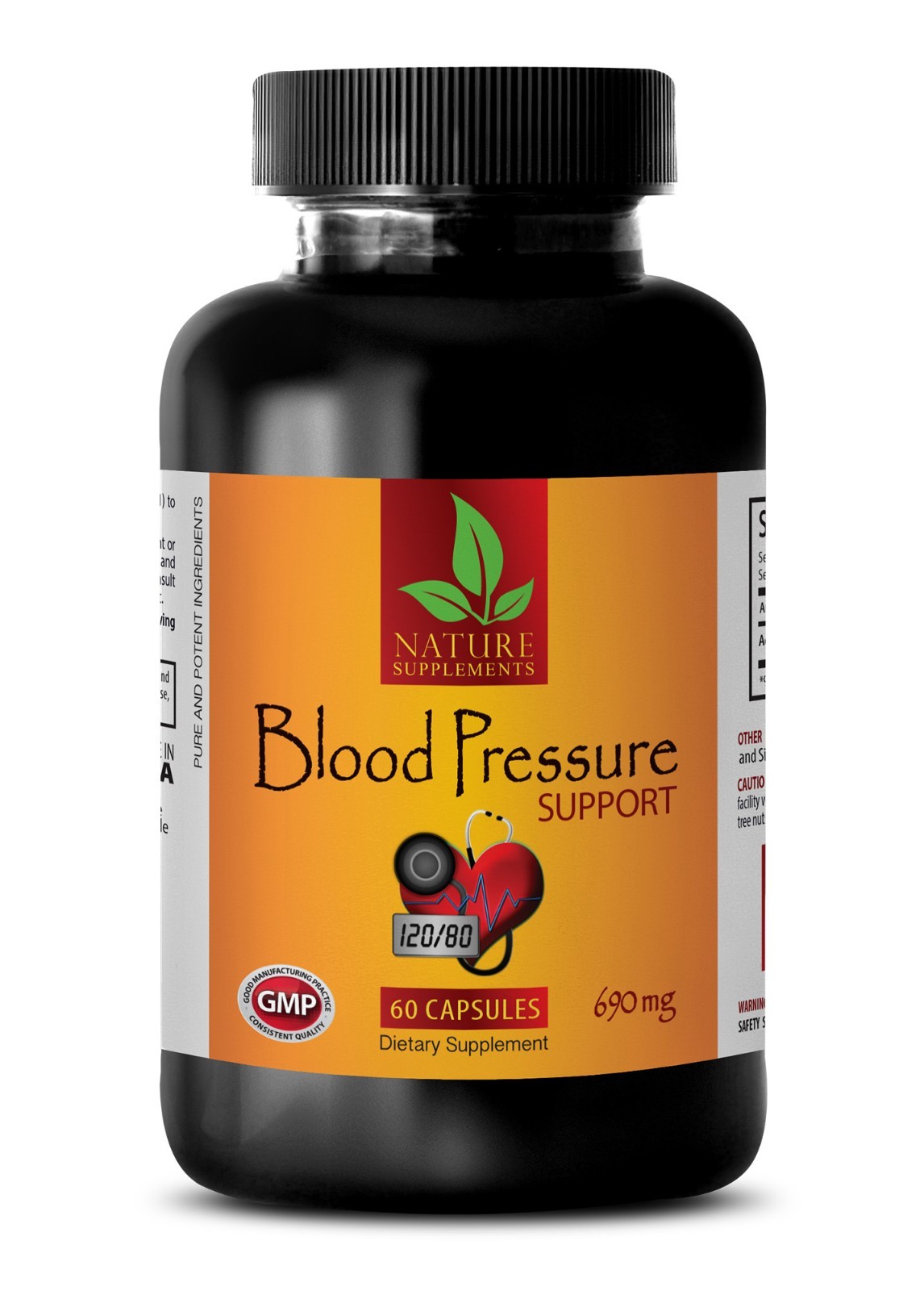 BLOOD PRESSURE SUPPORT – Healthy Arteries – Healthy Heart Diet Pills – 1 Bottle