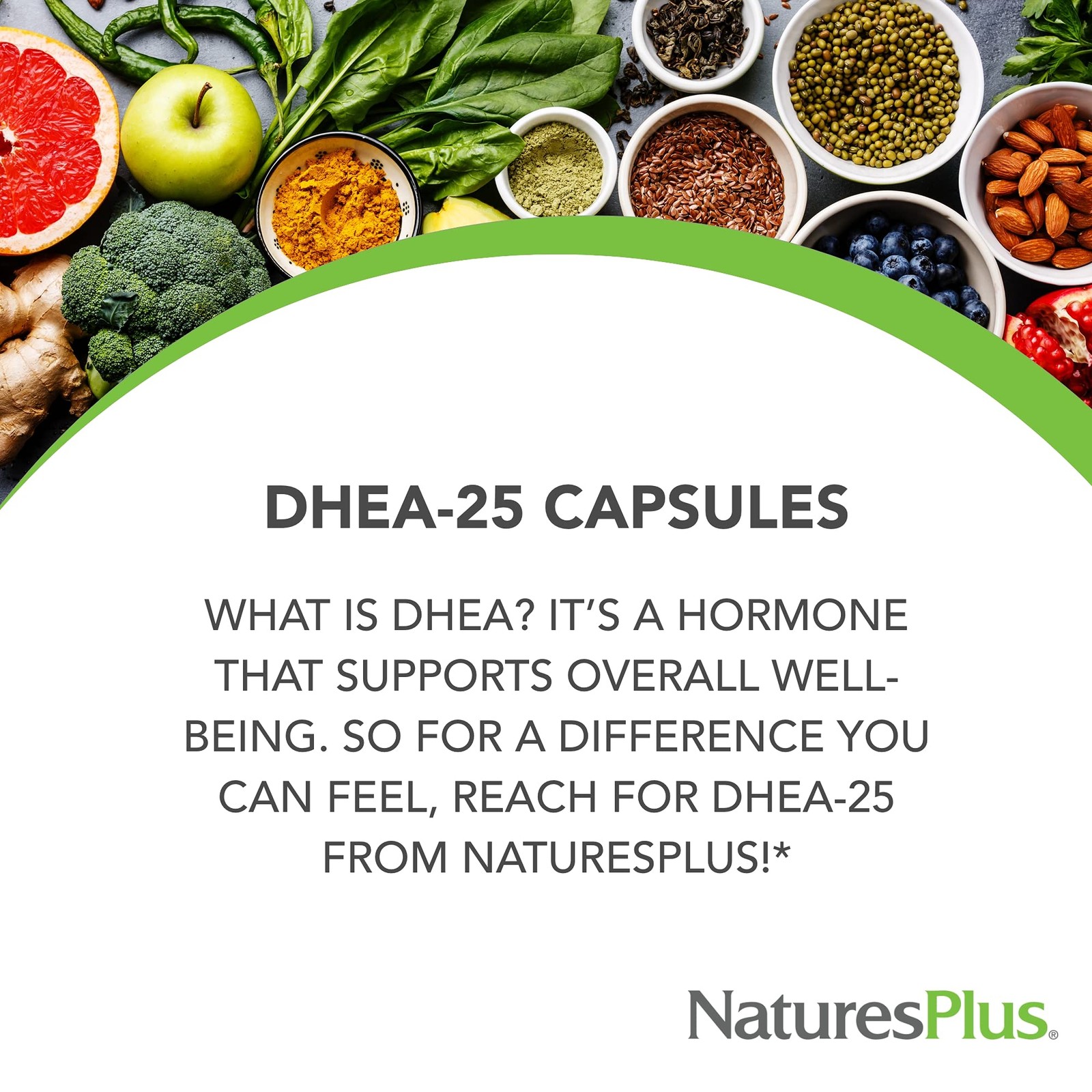 Naturesplus Dhea-25 Bioperine – 60 Capsules – Gluten – 60 Servings