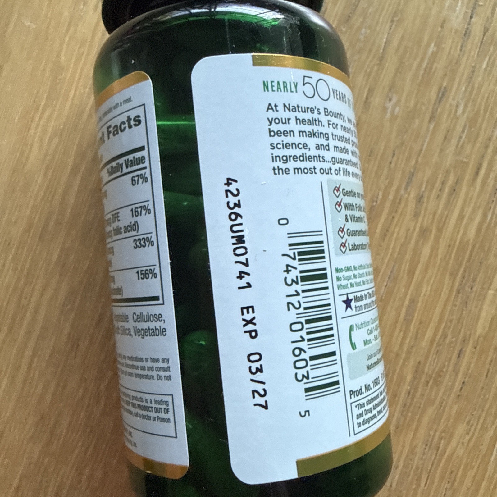 Nature’s Bounty Gentle Iron 28mg 90 Capsules New Sealed