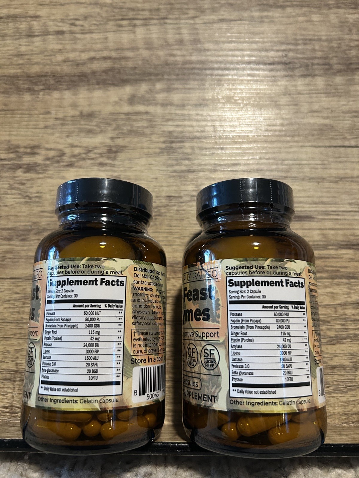 Santa Cruz Paleo Pre-Feast Enzymes Capsules – 60 Count 2 Pack!