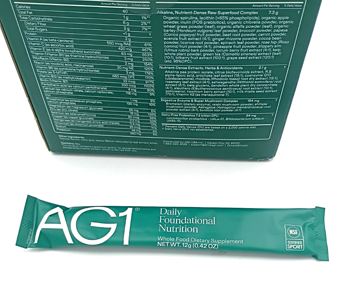 Athletic Greens AG1 Daily Foundational Nutrition 38 x 12g Pkgs EXP: 12/26 *READ*