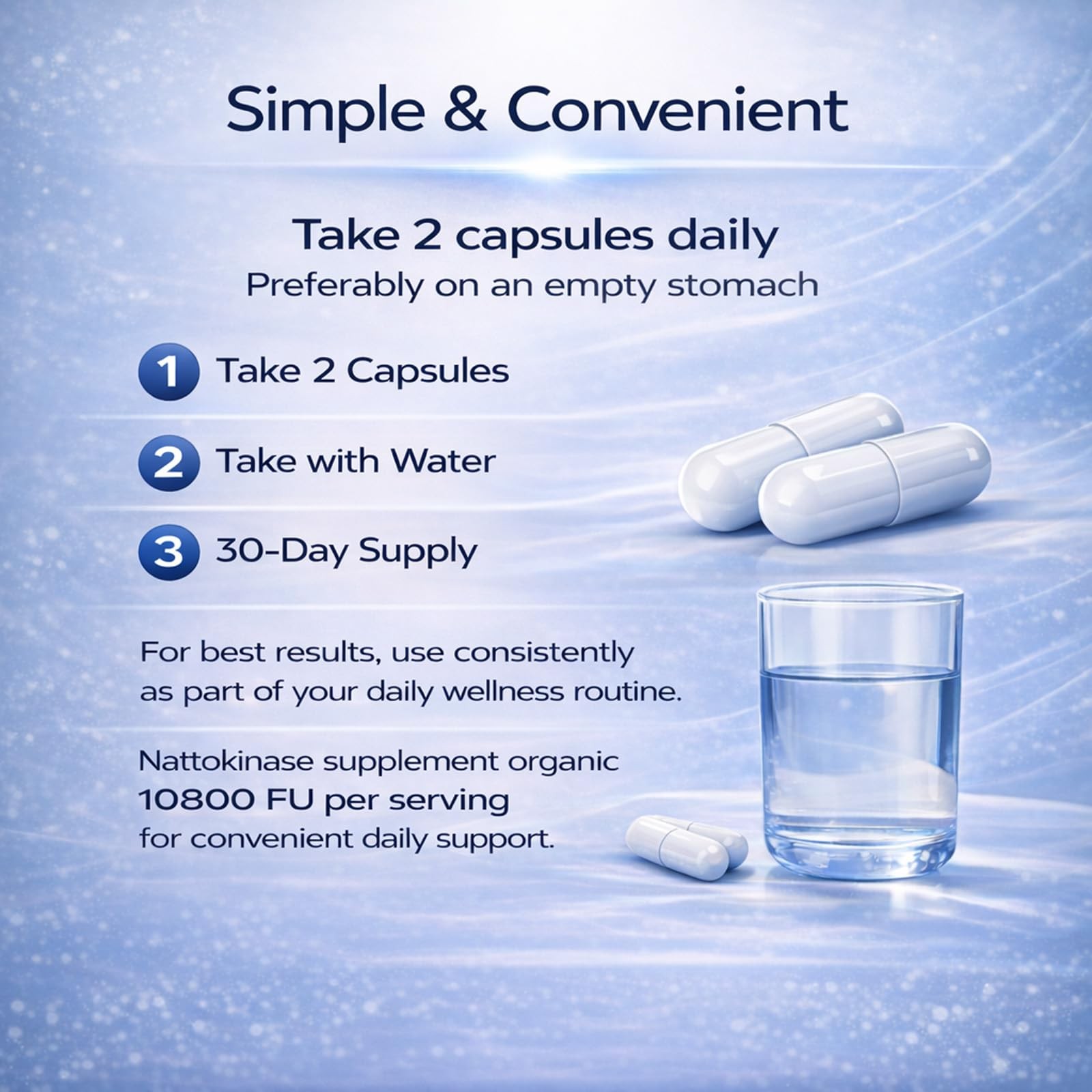 1-3X Nattokinase Supplement – 10800 FU 60 Capsule Supplement Pills Per Serving