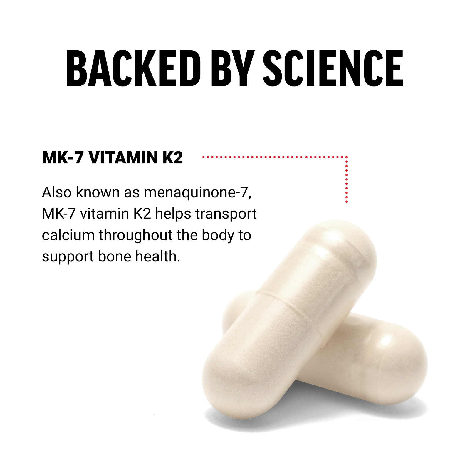 Force Factor MK-7 Vitamin K2 100mcg, Bone Health Support, 60 Capsules