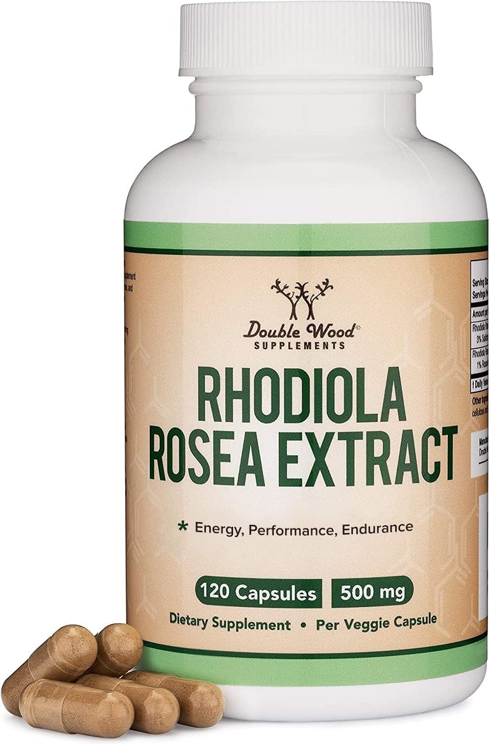 Rhodiola Rosea Supplement 500mg, 120 Vegan Capsules 120 Count (Pack of 1)