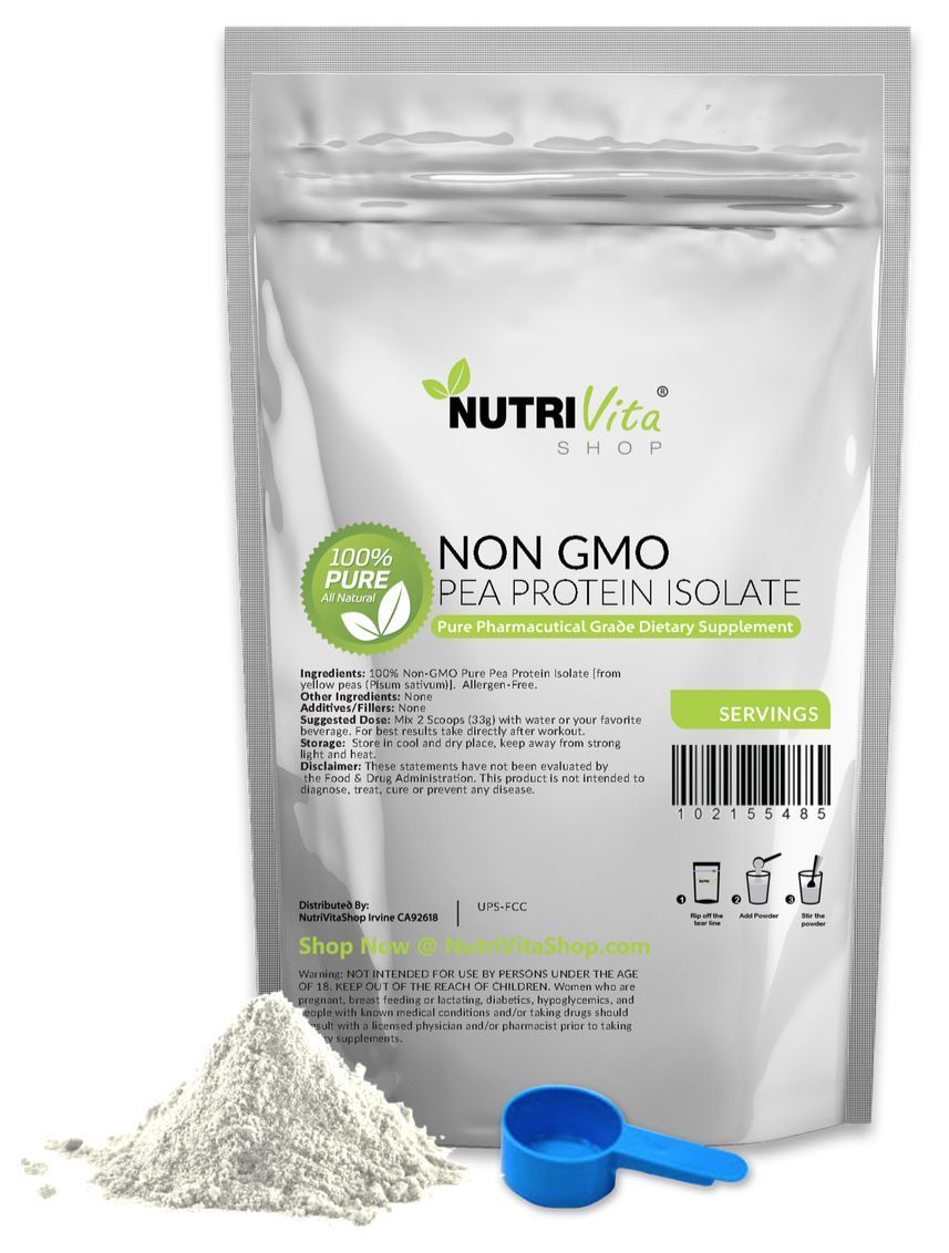 4X 5lb (20lb) 100% PEA PROTEIN PRO ISOLATE NON-GMO HIGH PROTEIN VEGAN USP POWDER