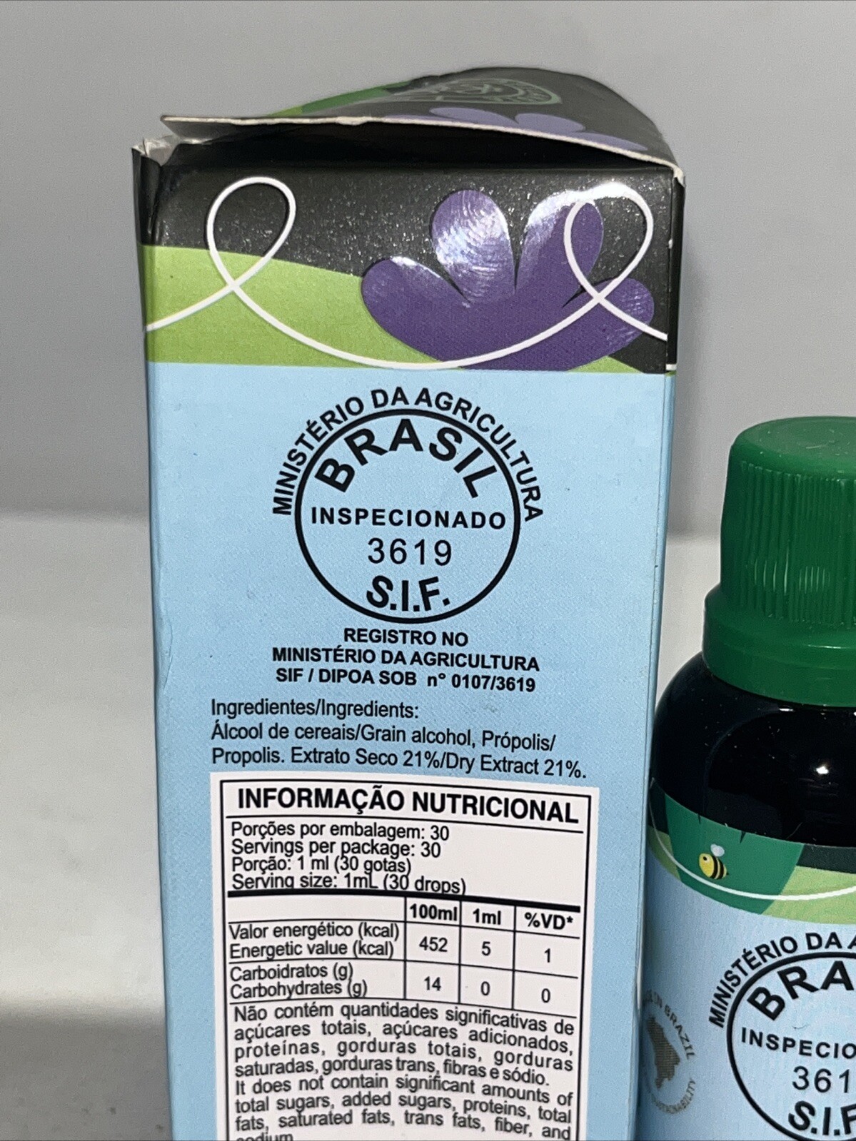Green Propolis Extract 21% Supplement 1floz Sealed, Damaged Box