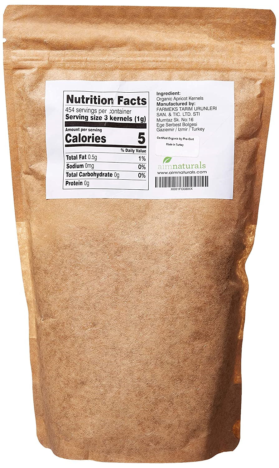 Bitter Apricot Kernels 1LB-100% USDA Certified Organic Bitter Apricot Seeds Free