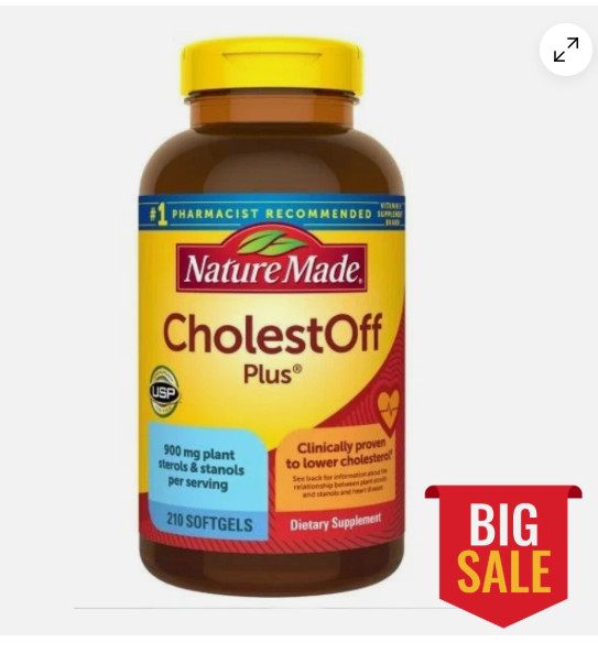 Nature Made CholestOff PLUS 900mg 210 Softgels Lower Cholesterol Expiry 2027