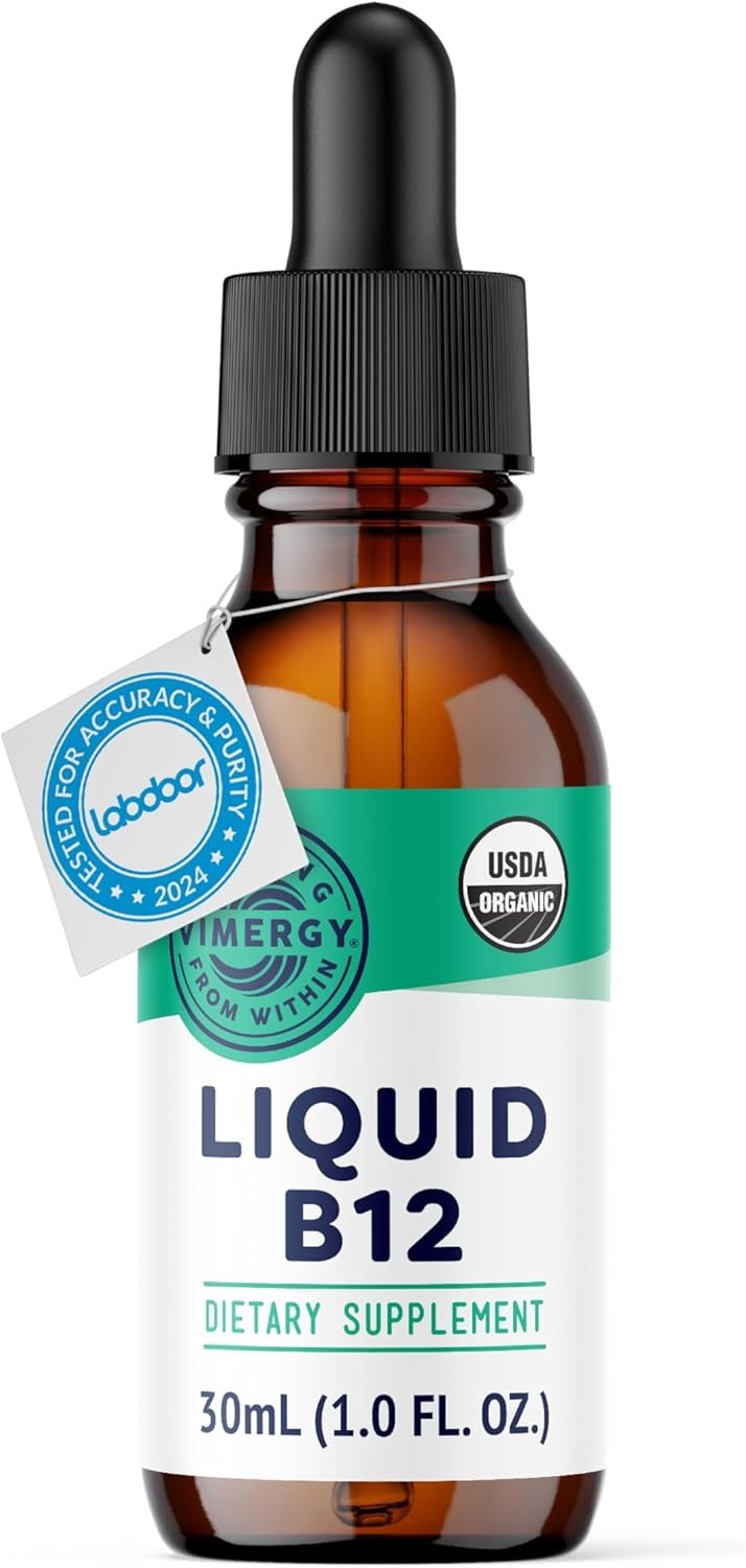 Vimergy Organic Liquid Vitamin B12 Supplement 2500 mcg, 1 Fl Oz (Pack of 1)