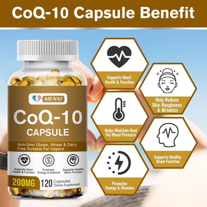 CoQ 10 CoEnzyme Q-10 200mg Support Heart Health,High Potency 120 Vegan Capsule