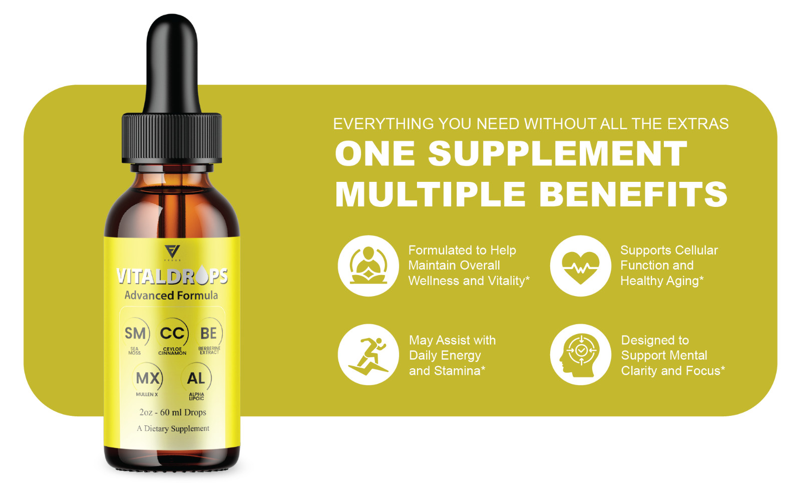 (5 Pack) VitalDrops Weight and Wellness Support, Vital Drops Supplement (10oz)